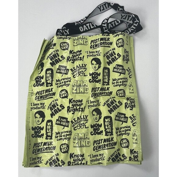 Shopping Tote Lot 2 Reusable Market Shopper Bags Dual Strap Carryall Oatly 14x12 - Picture 3 of 7